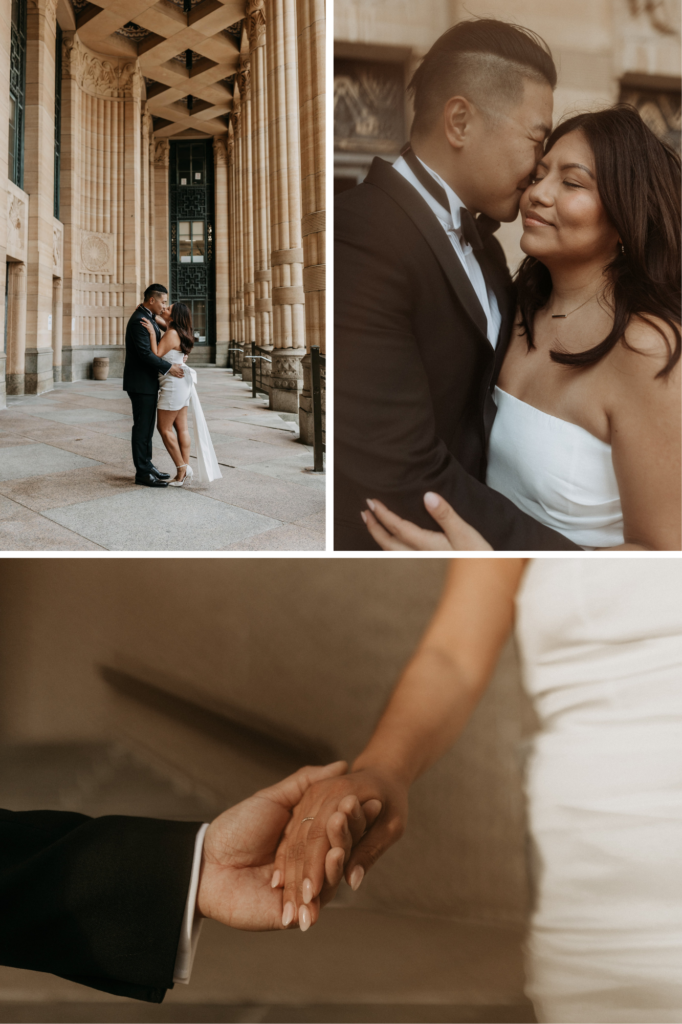 Photos of a couple downtown at Buffalo City Hall photographed by Jessy Herman Photo