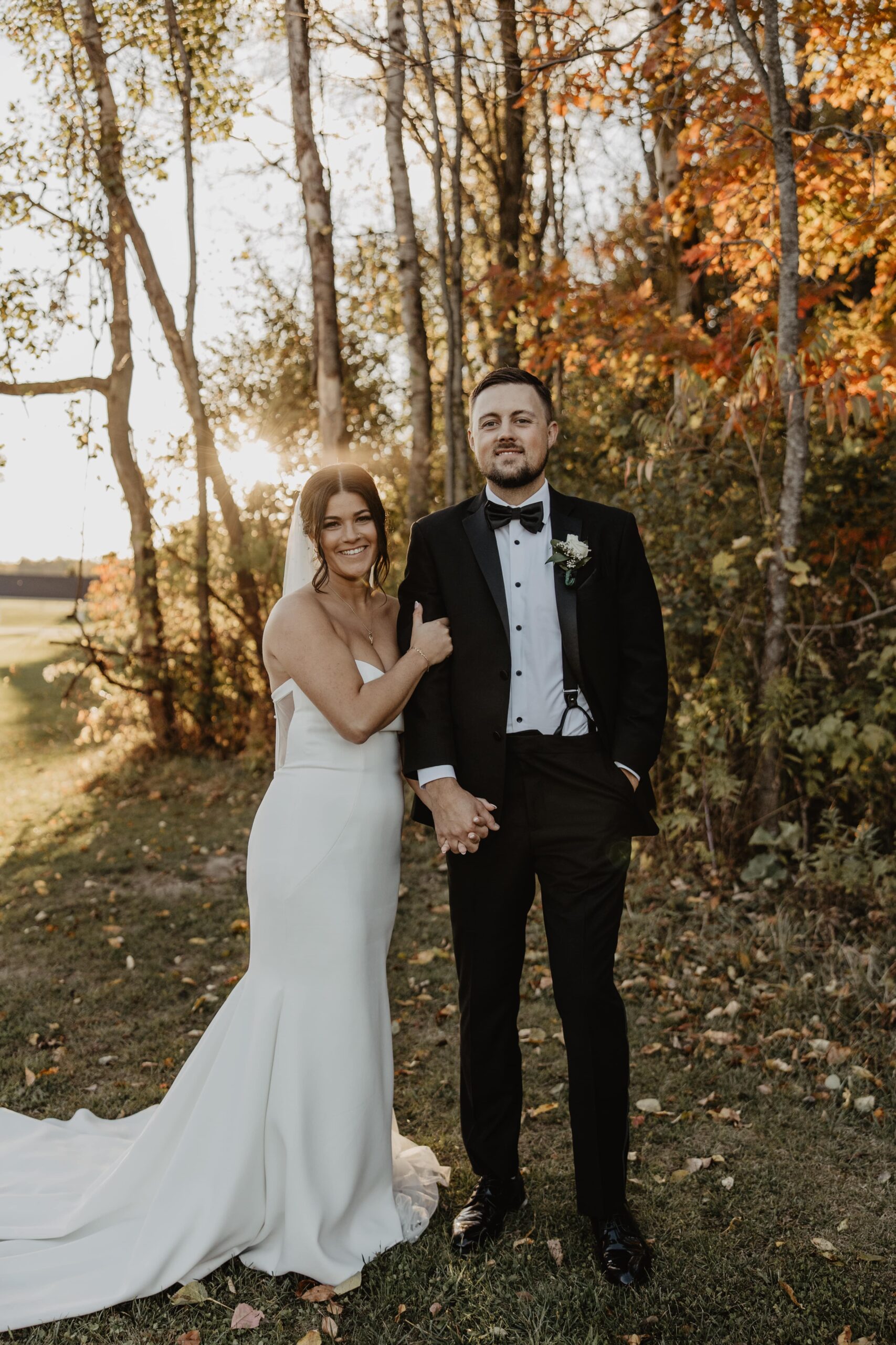 Newlyweds on their wedding day at sunset at the Annex WNY photographed by Buffalo Wedding Photographer Jessy Herman Photo